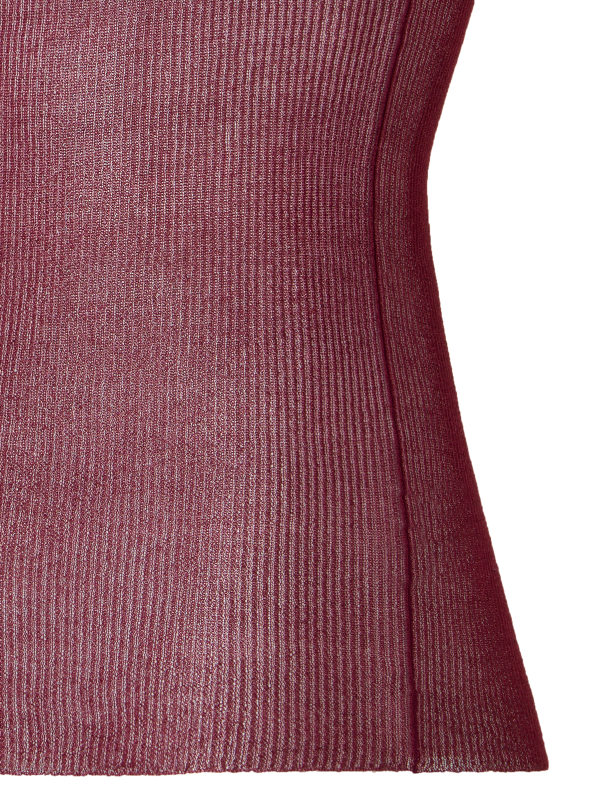 Designer Transparenter Feinripp-Pullover aus Seide - Rot