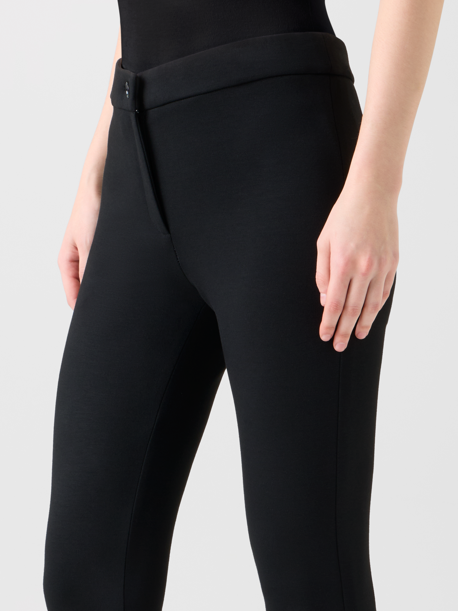 Designer Skinny Leggings aus Stretch-Jersey - Schwarz 