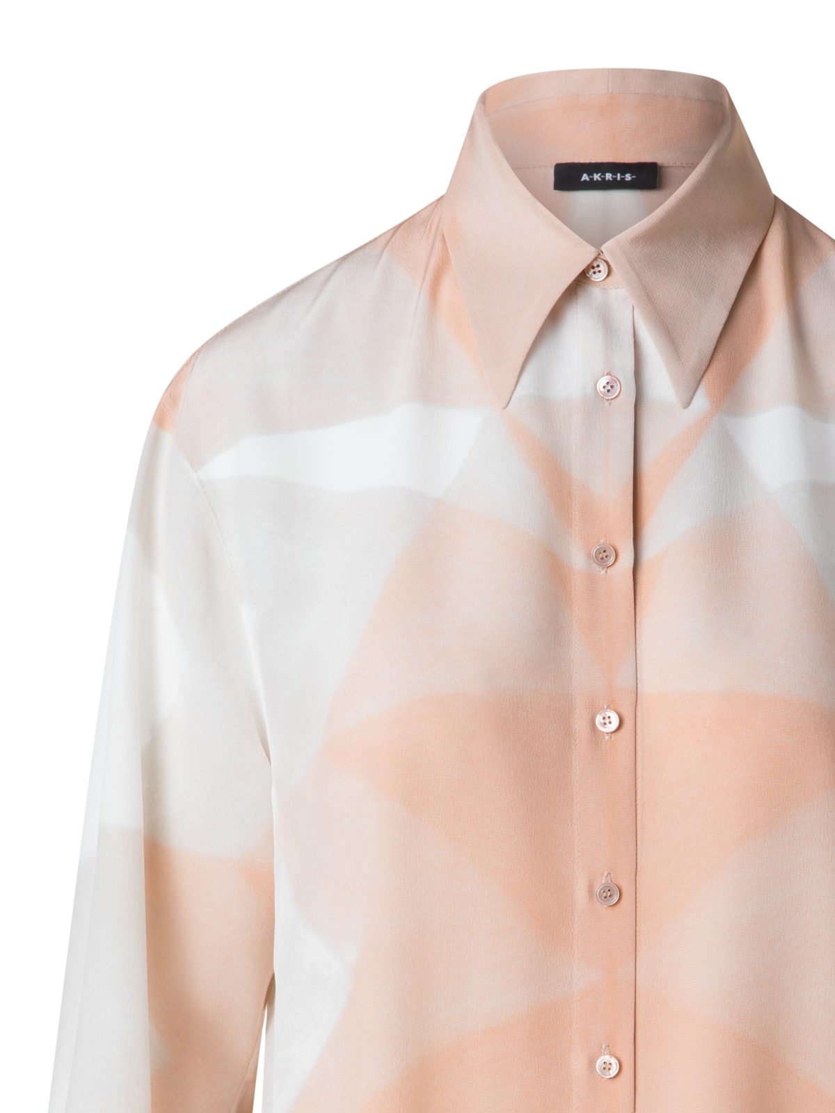 Designer Seiden-Tunika-Bluse mit Chiaroscuro Druck - Bunt - Rosa