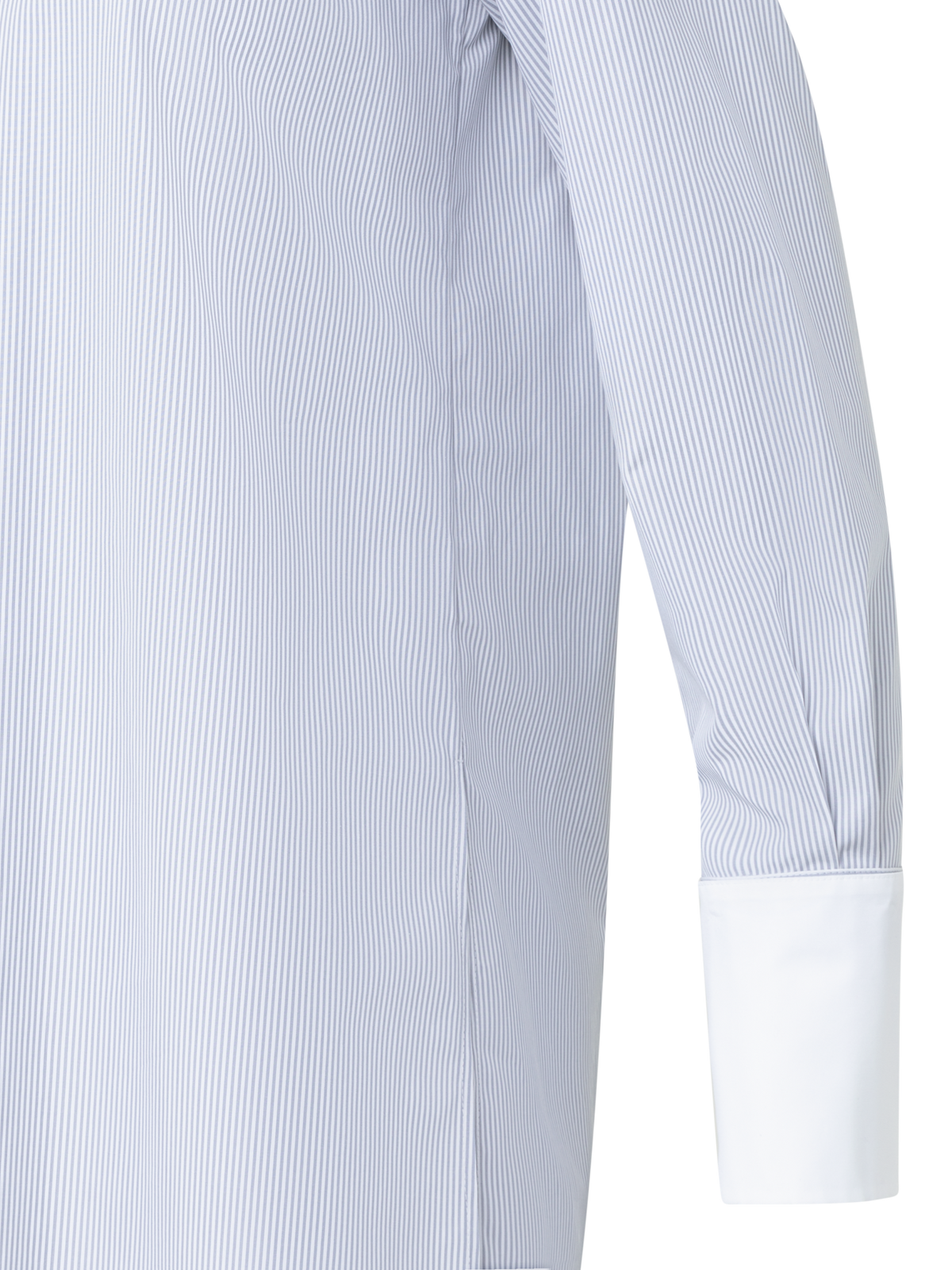 Designer Bluse mit abnehmbarem Kragen & Manschetten - Blau - Bunt