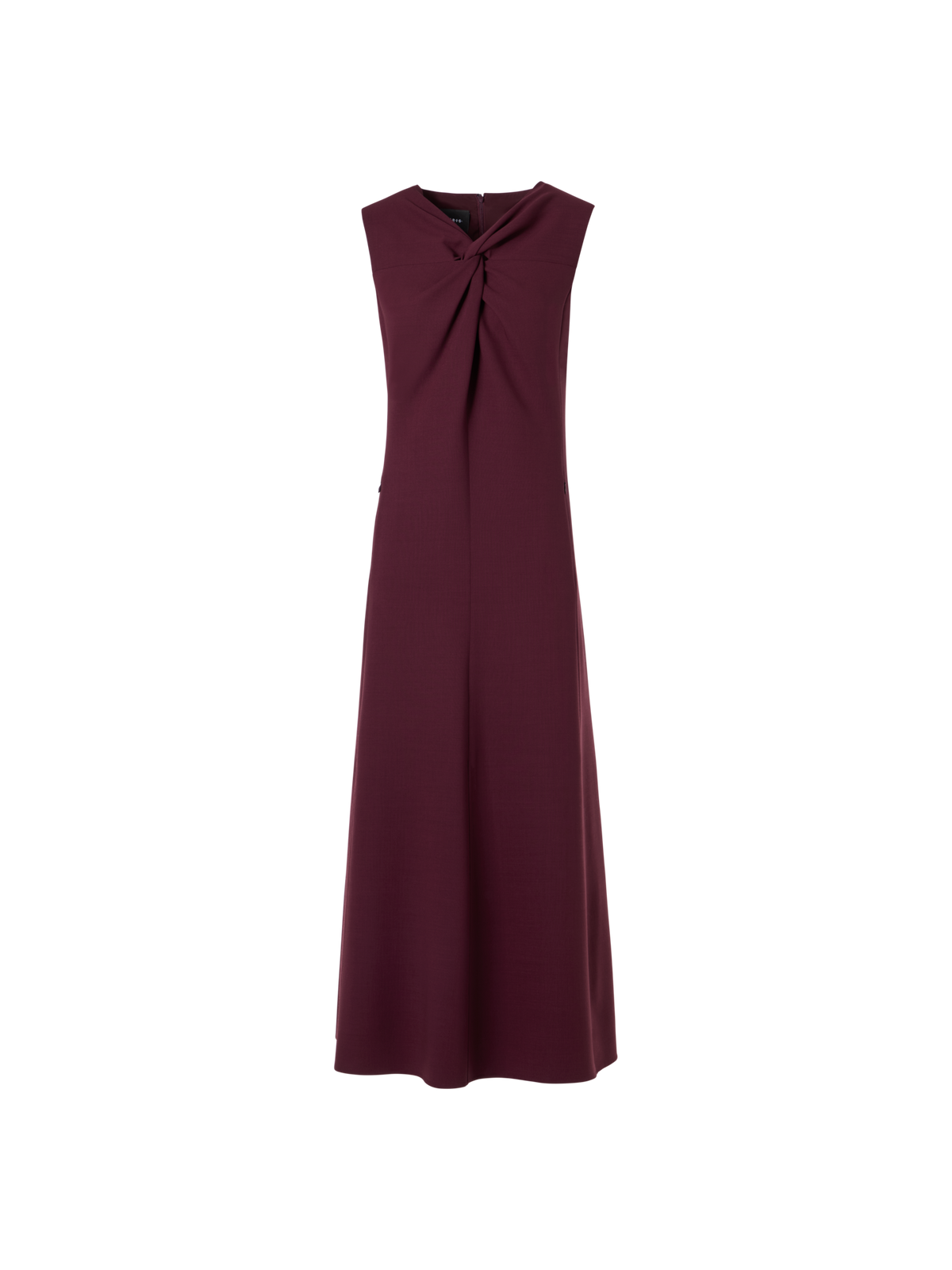 Designer Midikleid aus Woll-Double-Face mit Knotendetail - Rot