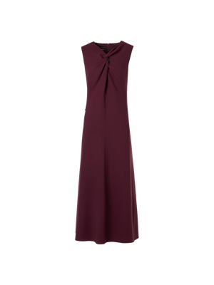 Designer Midikleid aus Woll-Double-Face mit Knotendetail - Rot