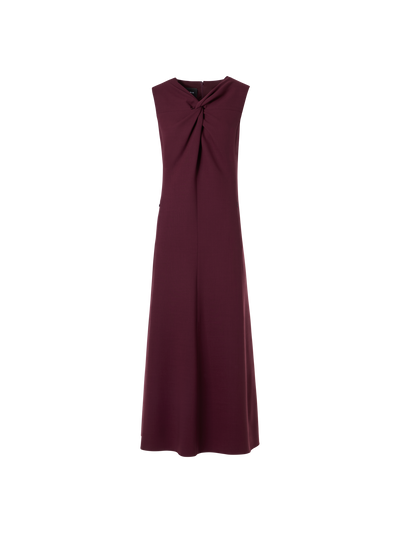 Designer Midikleid aus Woll-Double-Face mit Knotendetail - Rot
