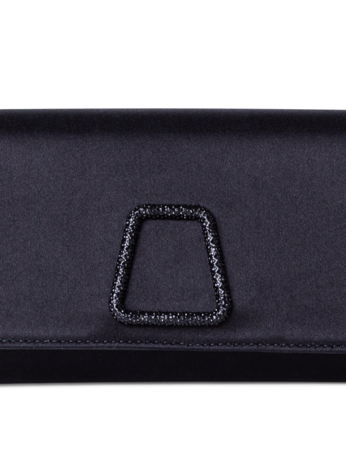 Designer Anouk Small Trapez-Clutch aus Satin - Schwarz