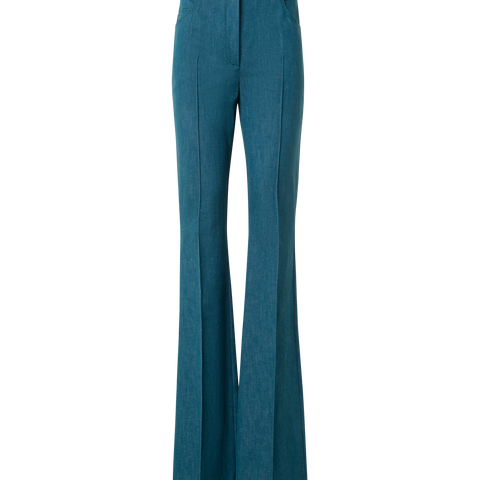 Schlaghose aus Baumwoll-Denim-Stretch