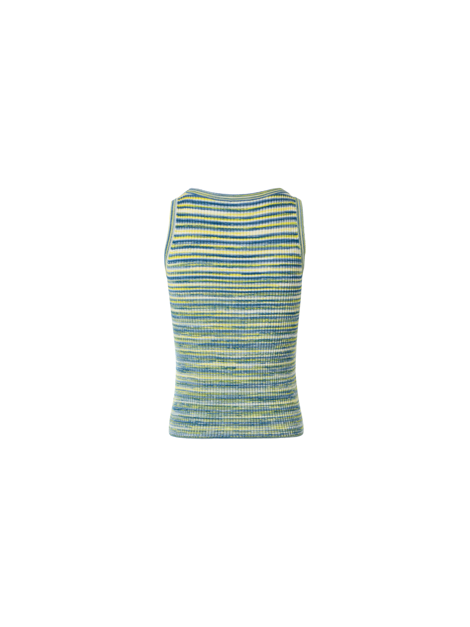 Designer Tailliertes Space-Dye-Merinowolle-Rippstrick-Top mit Rundhalsausschnitt - Bunt