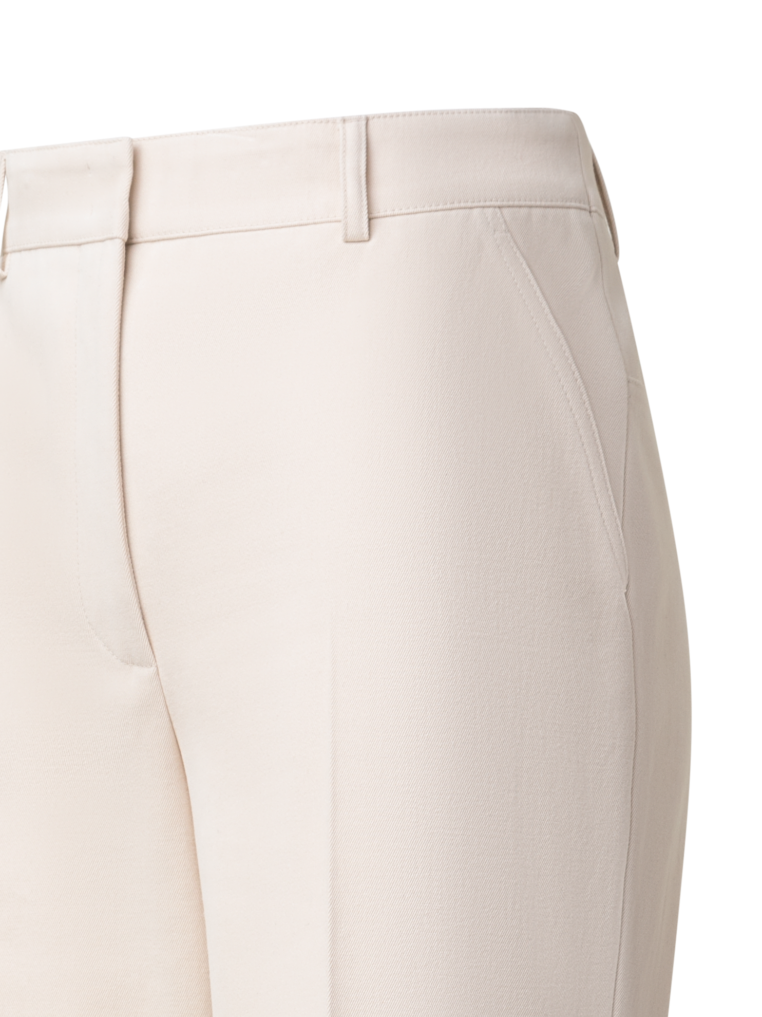 Designer Weite Gerade Hose aus Baumwoll-Wollgabardine - Beige