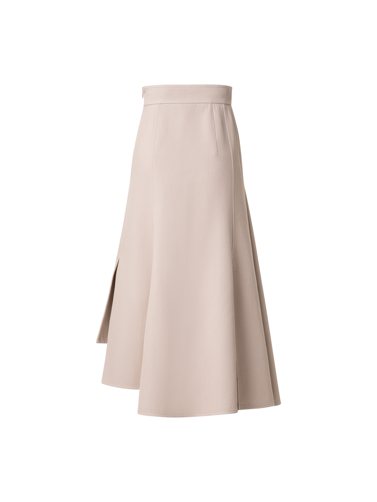 Designer Asymetrischer Midirock aus Baumwoll-Doubleface - Beige