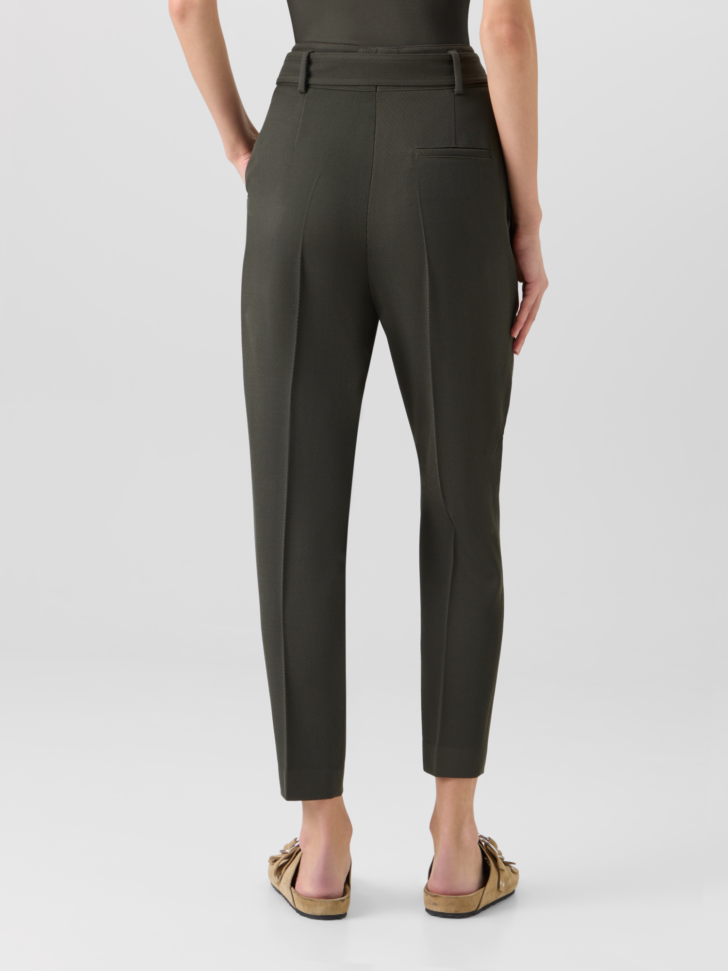 Designer Fred Tapered Hose aus Woll-Tricotine - Grün 