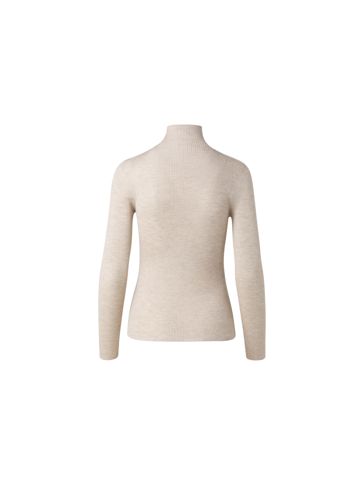 Designer Kaschmir-Seiden-Pullover mit Stehkragen - Beige