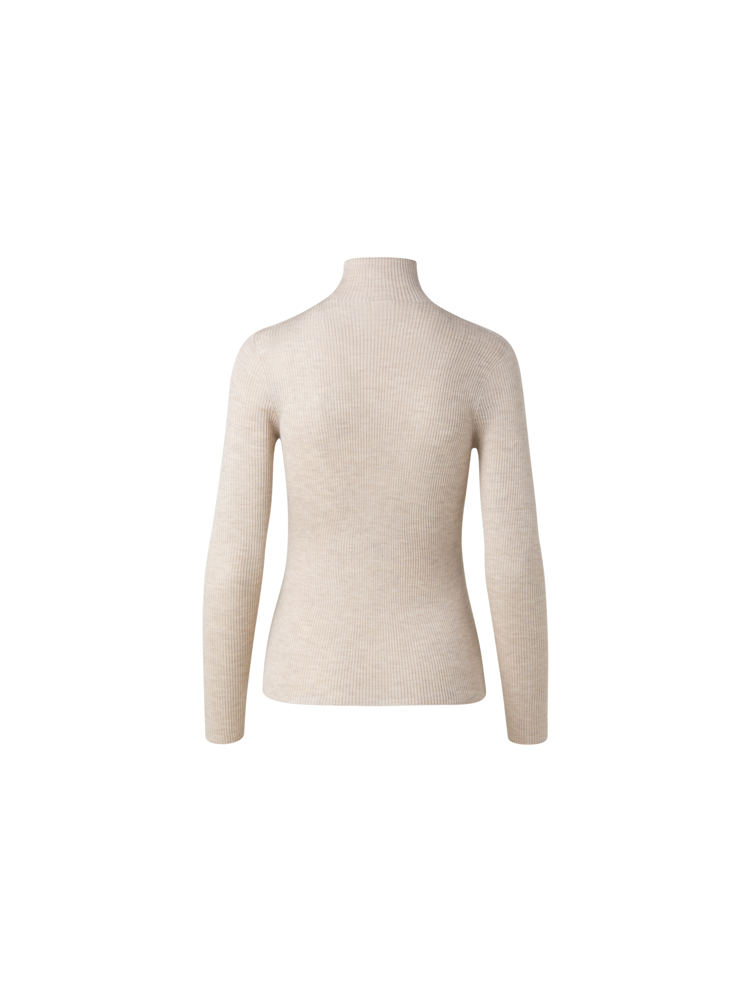Designer Kaschmir-Seiden-Pullover mit Stehkragen - Beige