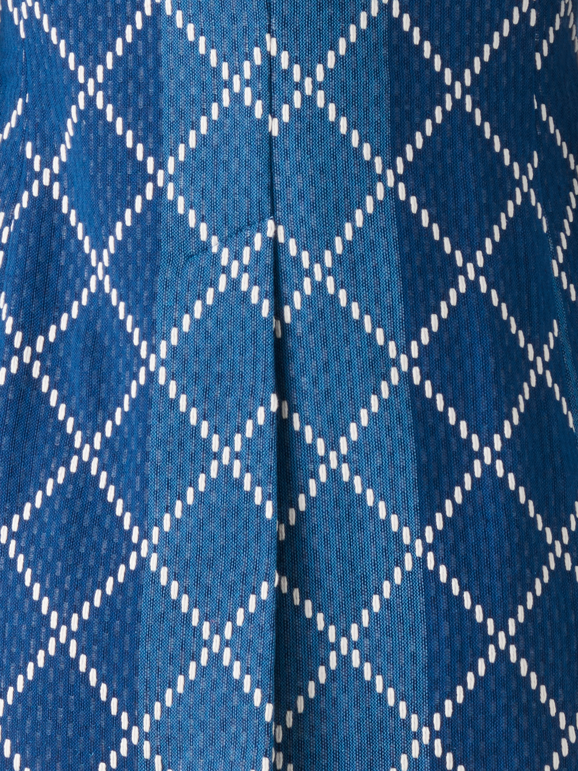 Designer Langer Baumwoll-Blazer mit Diamant-Jacquard - Blau - Bunt