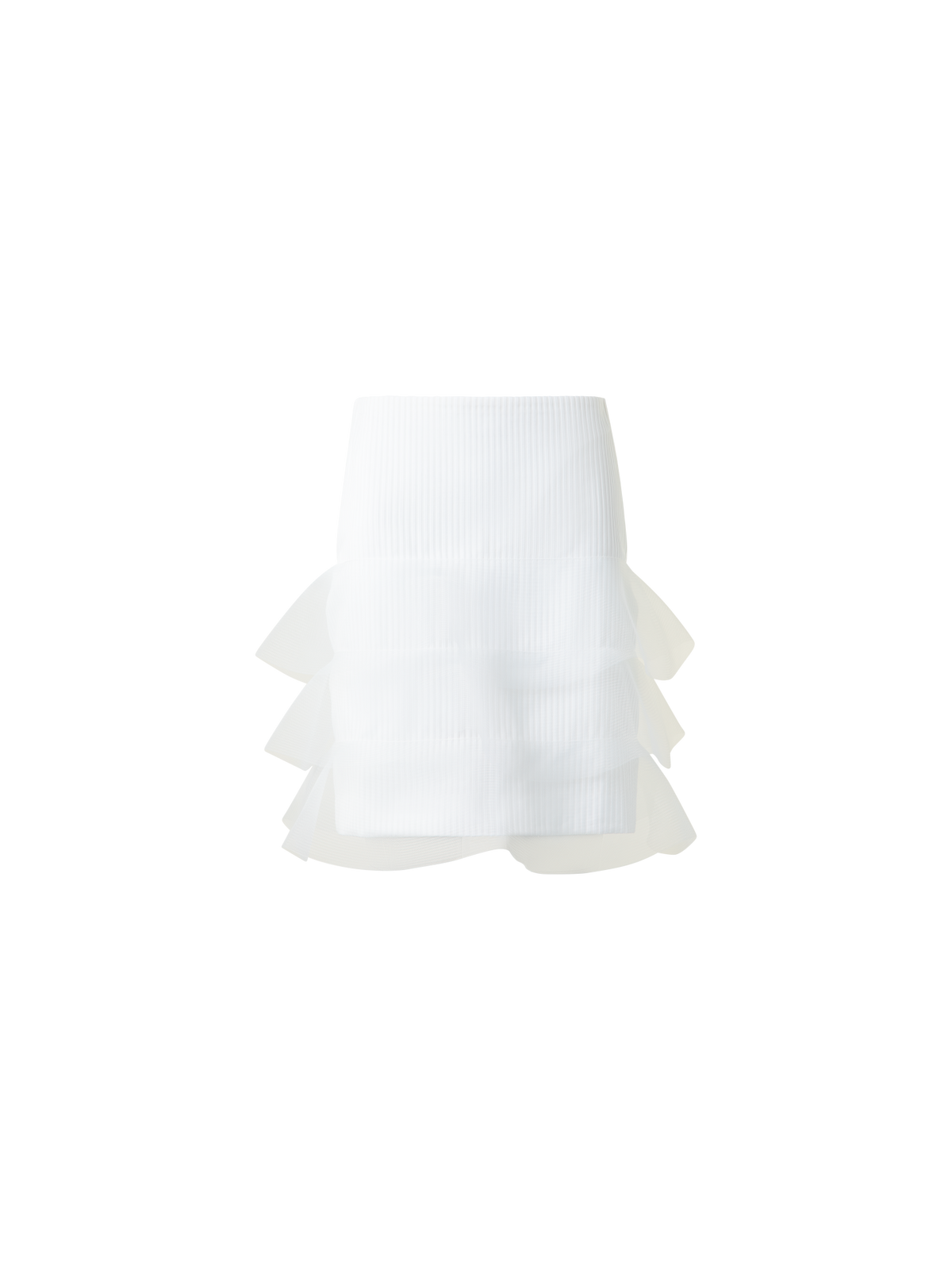 Designer Kurzer Bleistiftrock mit Tüll-Wellen - Weiss