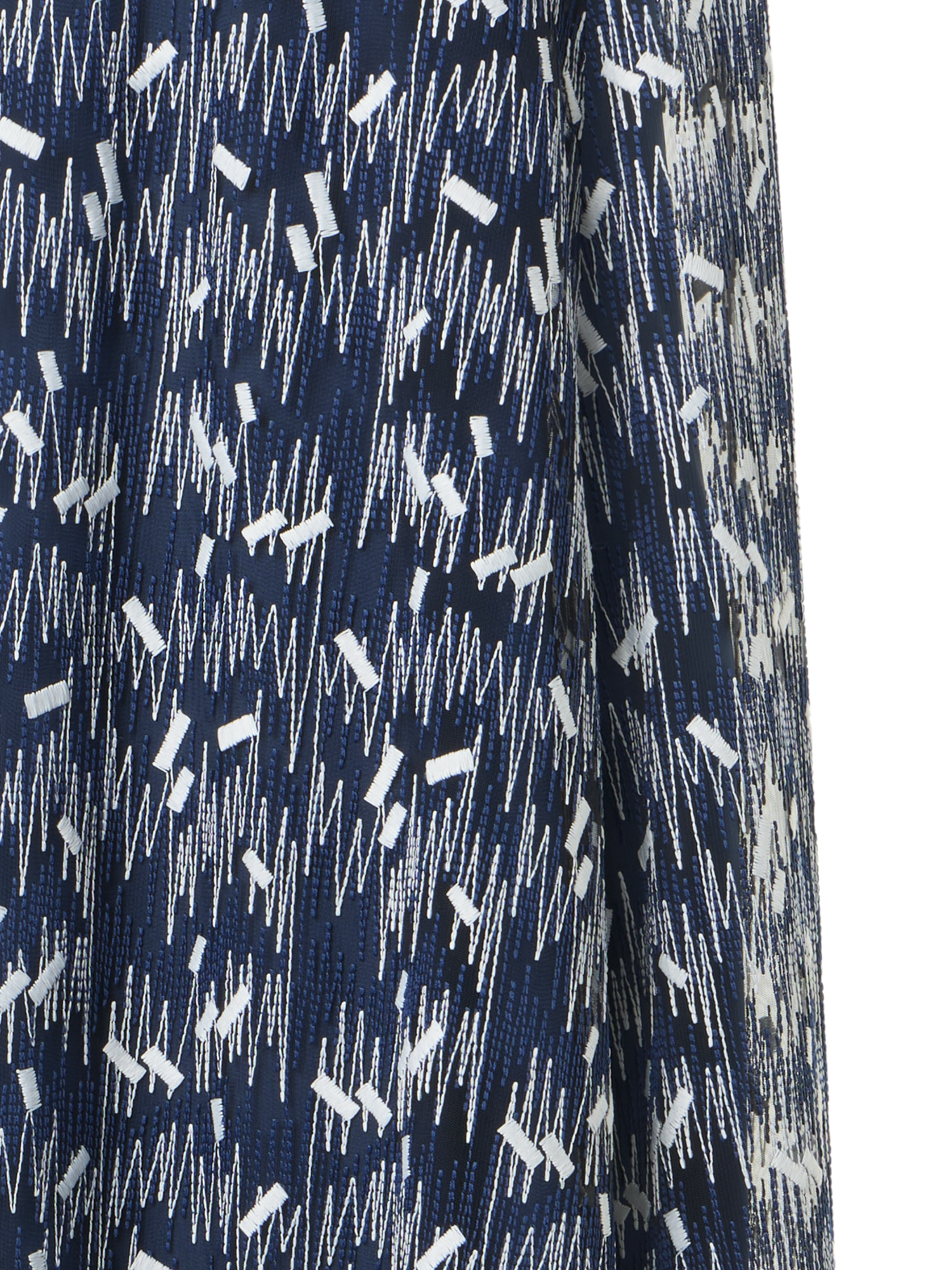 Designer Midikleid in A-Linie mit Scribble-Dot-Stickerei - Blau