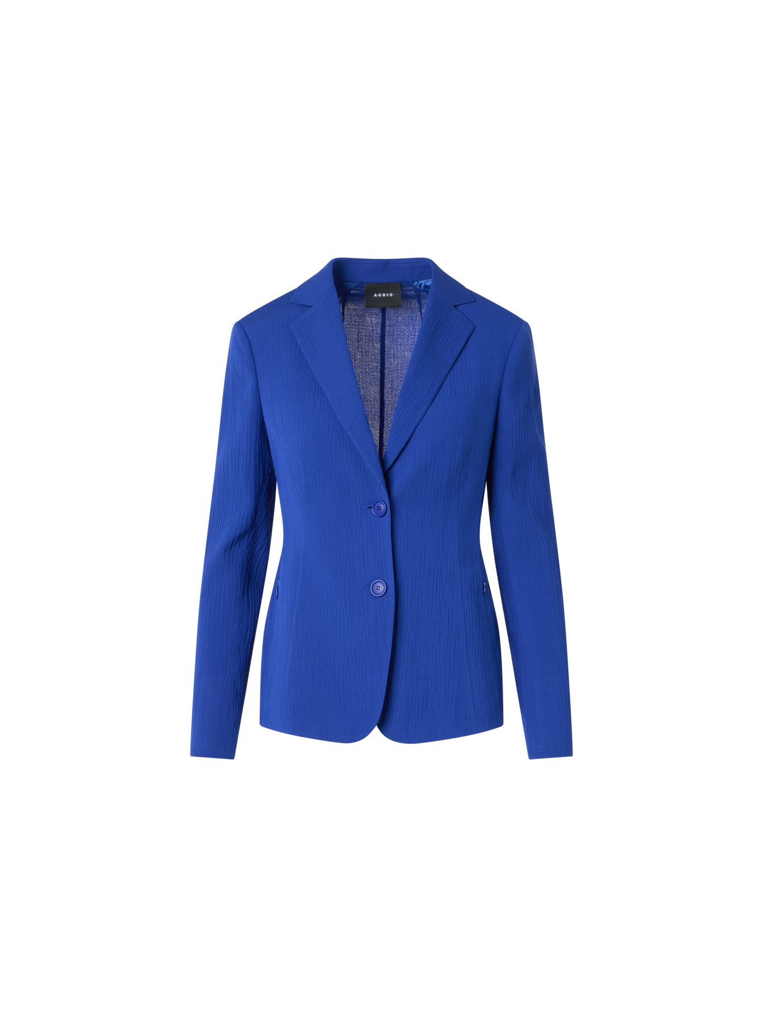 Designer Lavino Taillierte Jacke aus strukturierter Baumwollseide - Blau