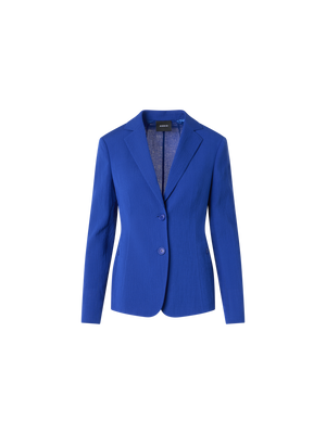 Designer Lavino Taillierte Jacke aus strukturierter Baumwollseide - Blau