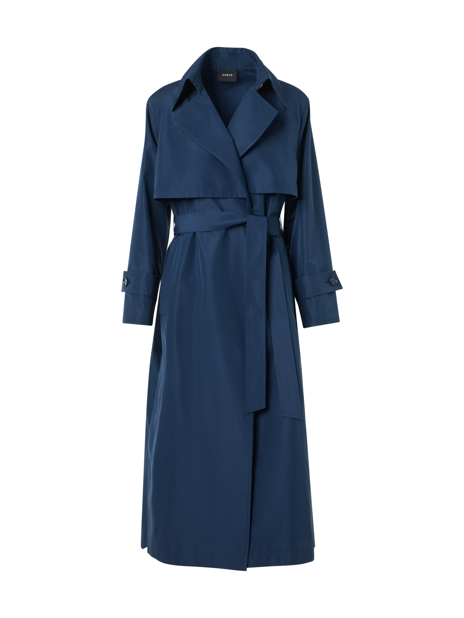 Designer Übergrosser Trenchcoat aus Seidenpopeline - Dunkelblau - Blau
