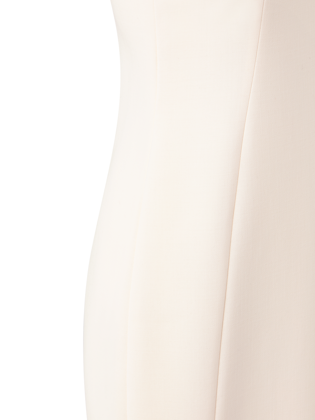 Designer Etuikleid aus Woll-Doubleface mit V-Ausschnitt - Ecru - Weiss