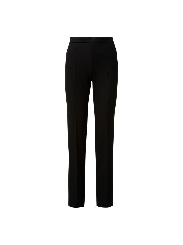 Designer Gerade Hose aus Woll - Schwarz