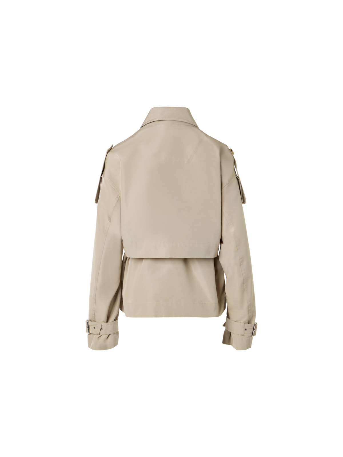 Designer Kurzer Seiden-Trenchcoat mit abnehmbarem Bolero - Beige