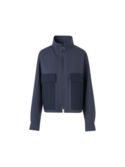 Designer Kamil Kurzjacke aus Baumwoll-Doubleface - Blau