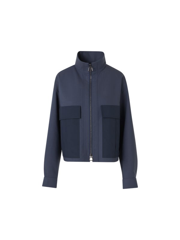 Designer Kamil Kurzjacke aus Baumwoll-Doubleface - Blau