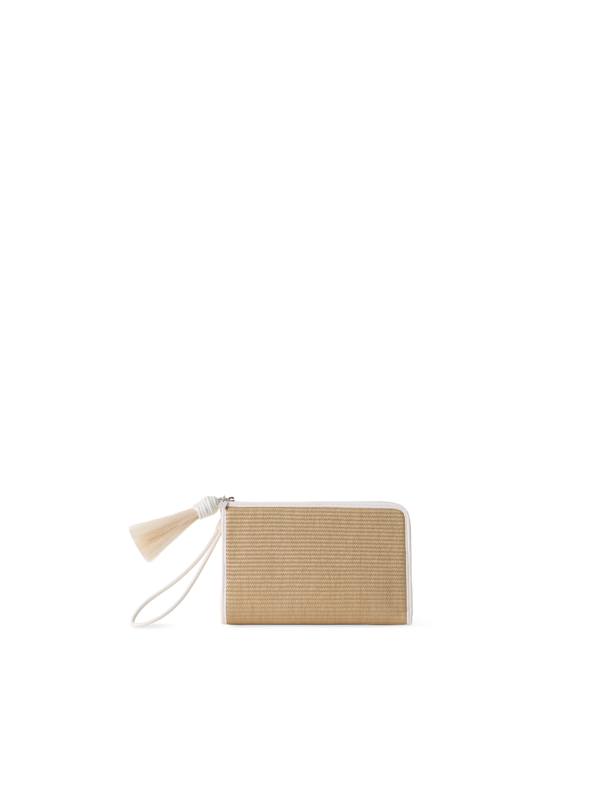 Designer Alexa Tassle Pouch - Beige