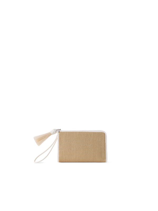 Designer Alexa Tassle Pouch - Beige