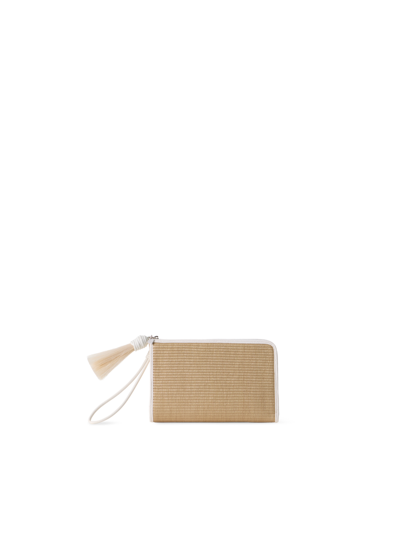 Designer Alexa Tassle Pouch - Beige