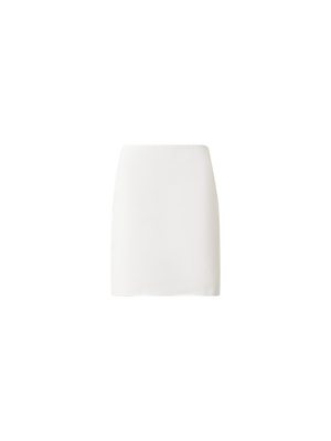 Designer Kurzer Bleistiftrock aus Baumwoll-Doubleface - Ecru - Weiss