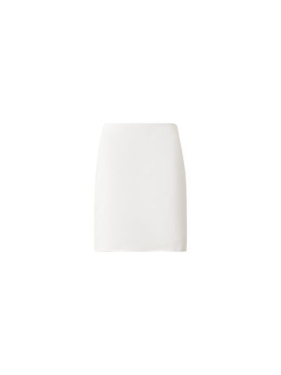 Designer Kurzer Bleistiftrock aus Baumwoll-Doubleface - Ecru - Weiss