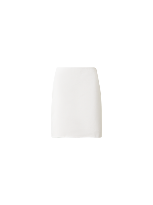 Designer Kurzer Bleistiftrock aus Baumwoll-Doubleface - Ecru - Weiss