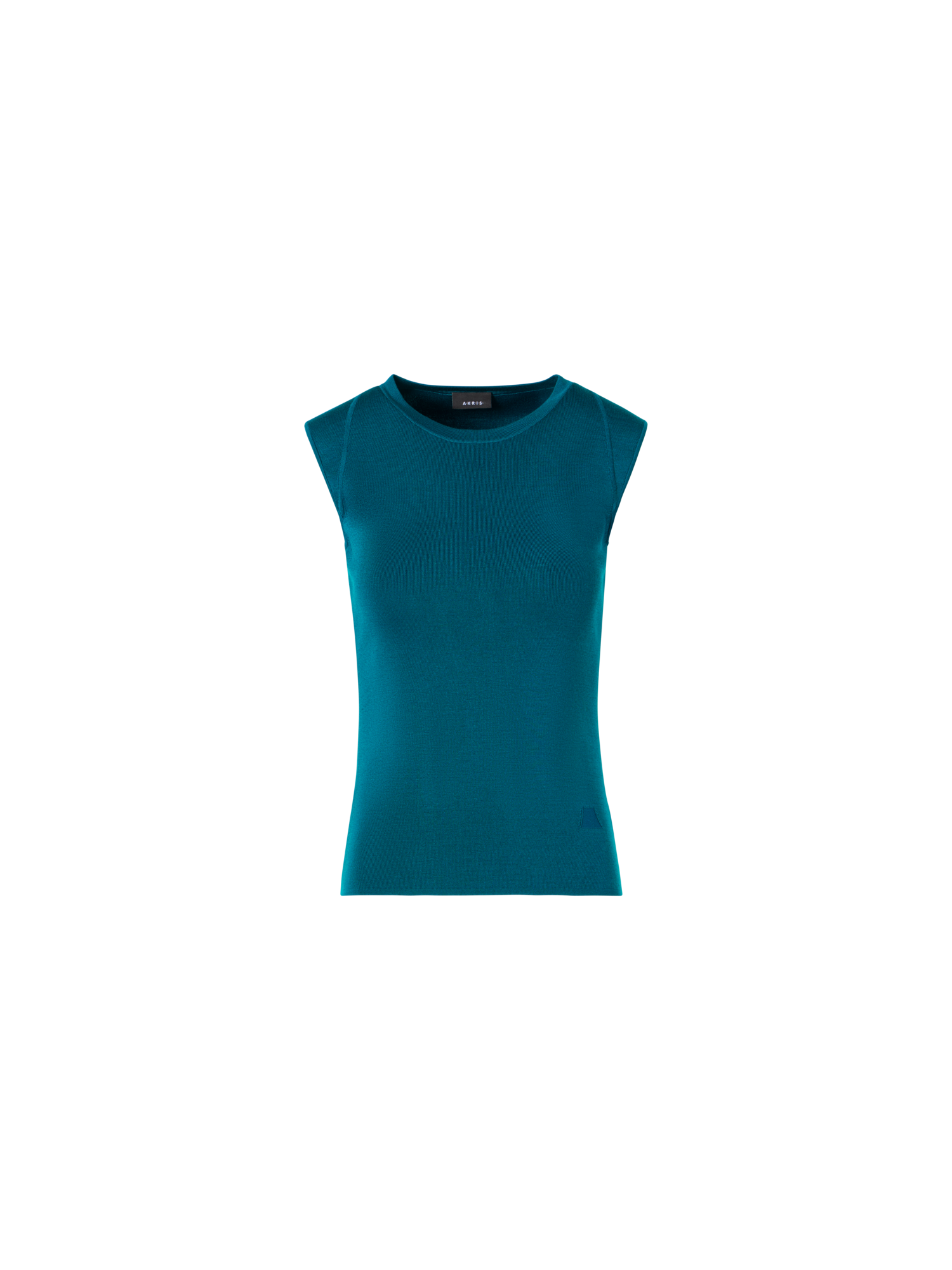 Designer Ärmelloses Stricktop aus Stretch-Seide - Blau