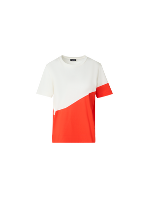 Designer Lässiges Baumwoll-T-Shirt mit Polygon-Druck - Bunt