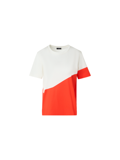 Designer Lässiges Baumwoll-T-Shirt mit Polygon-Druck - Bunt