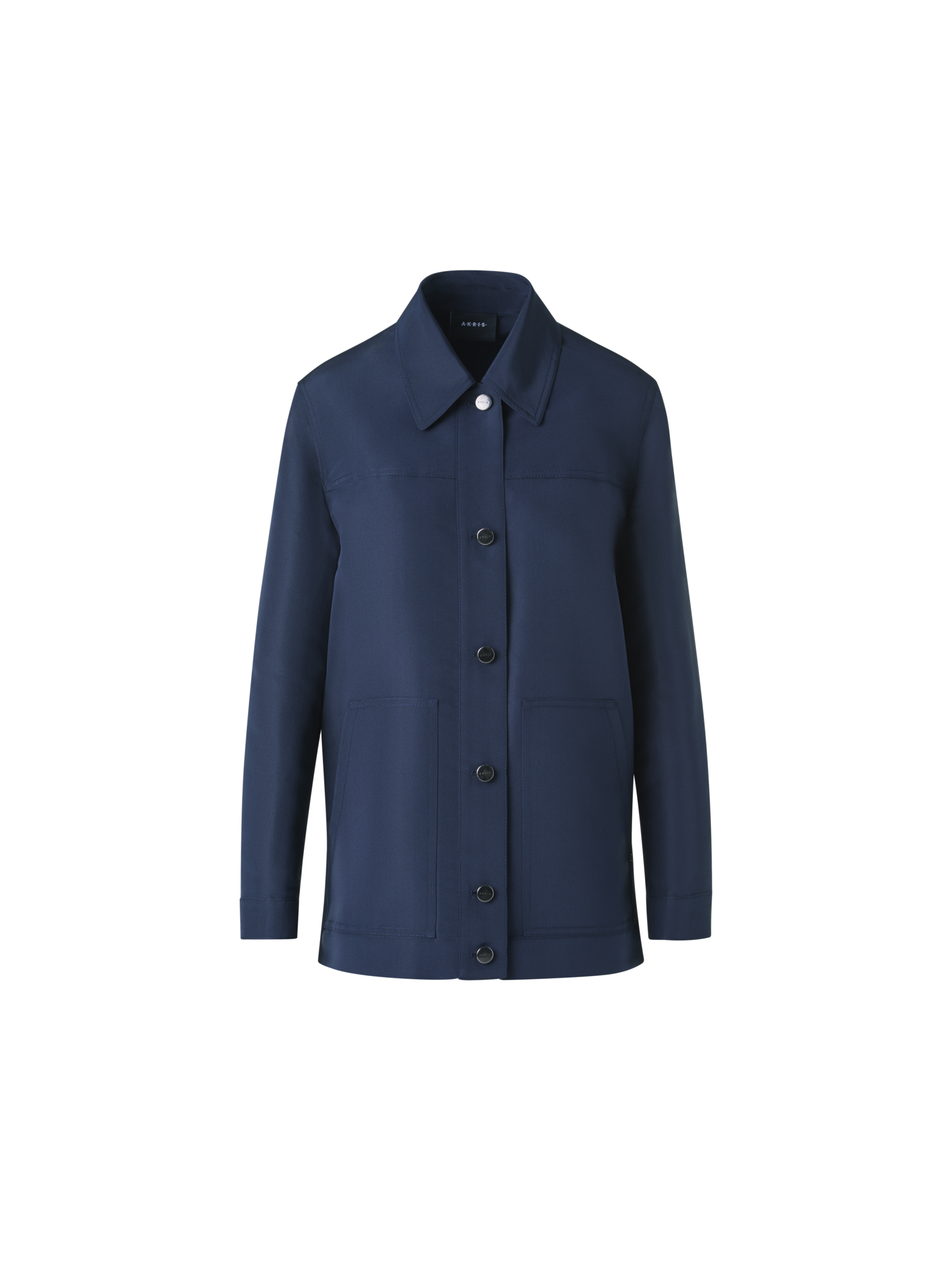 Designer Ottoman Seide Hemdjacke - Dunkelblau - Blau