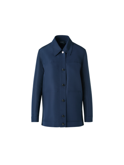 Designer Ottoman Seide Hemdjacke - Dunkelblau - Blau