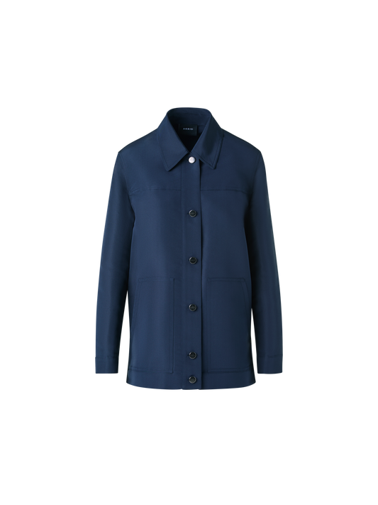 Designer Ottoman Seide Hemdjacke - Dunkelblau - Blau