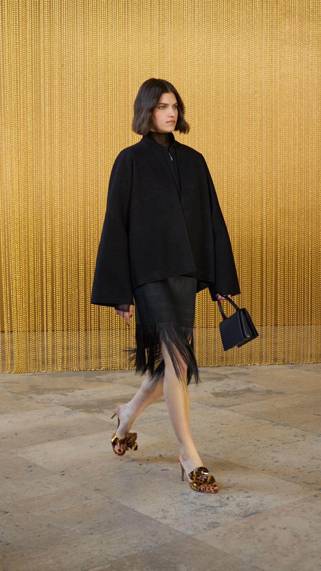 Designer Oversize Kimonojacke aus Kaschmir-Double-Face - Schwarz 