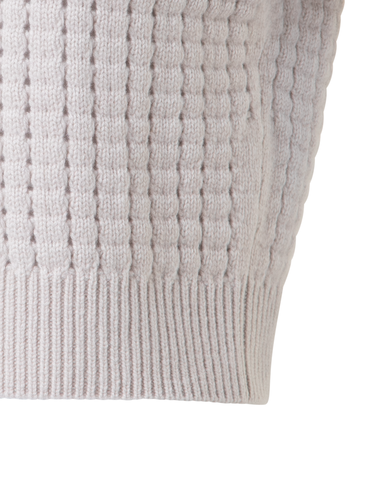 Designer Kurzärmeliger Kaschmir-Cardigan - Beige