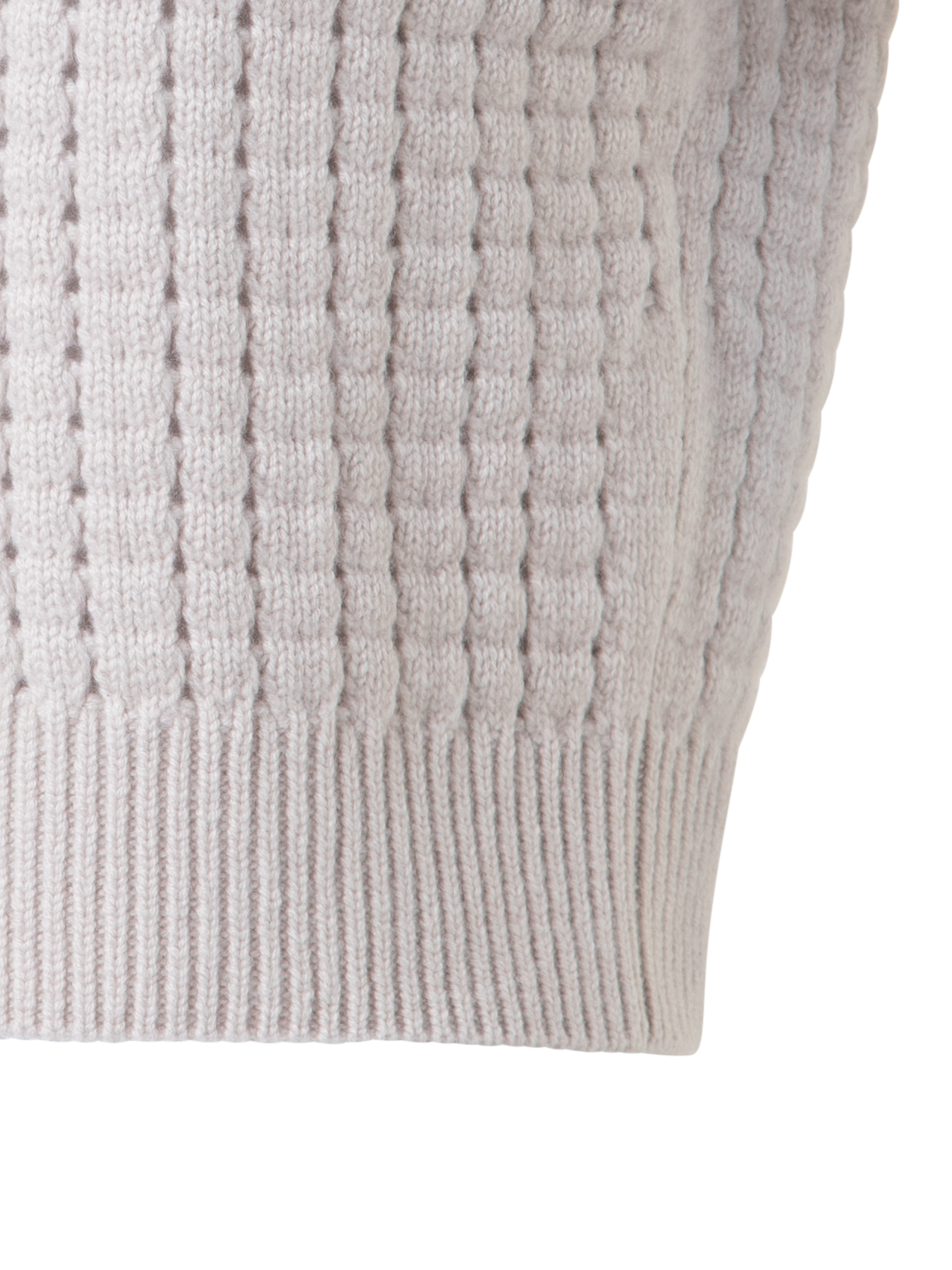 Designer Kurzärmeliger Kaschmir-Cardigan - Beige