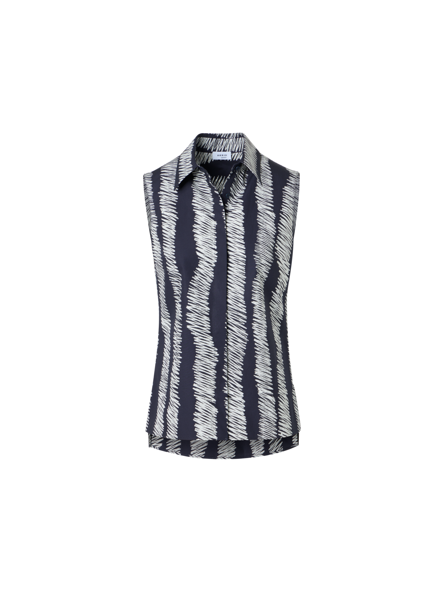 Designer Baumwollbluse mit Scribble-Wave-Druck - Bunt