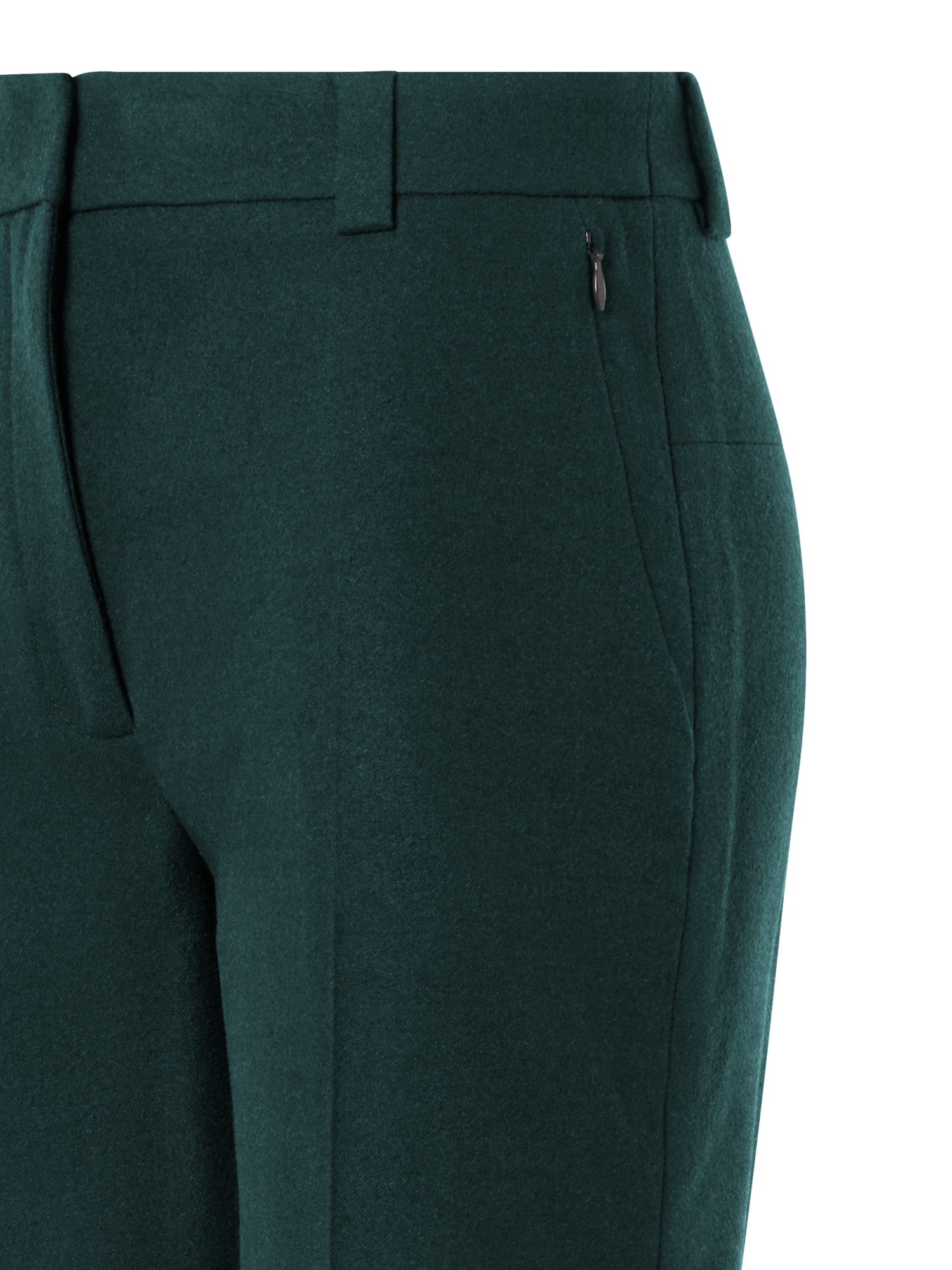Designer Tapered Flanellhose mit Umschlag - Grün