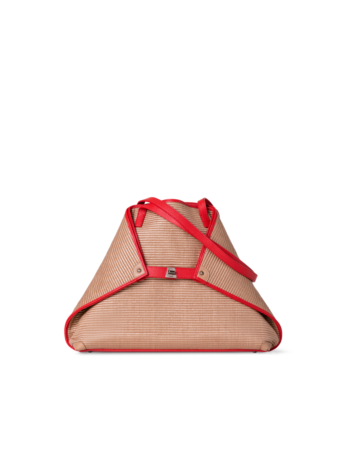 Designer Ai Medium Shoulder Tote - Bunt - Beige - Rot