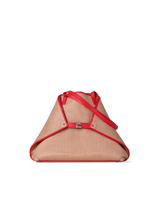 Designer Ai Medium Shoulder Tote - Bunt - Beige - Rot