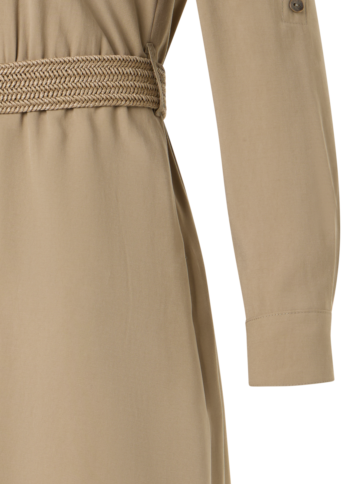 Designer Midi-Hemdblusenkleid aus Peach-Skin-Viskose-Twill - Braun