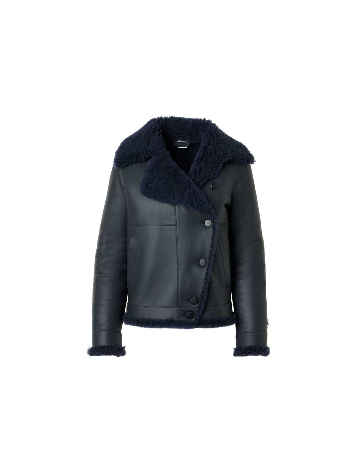 Designer Oversize Lammfell Jacke in Curly Merinillo - Schwarz