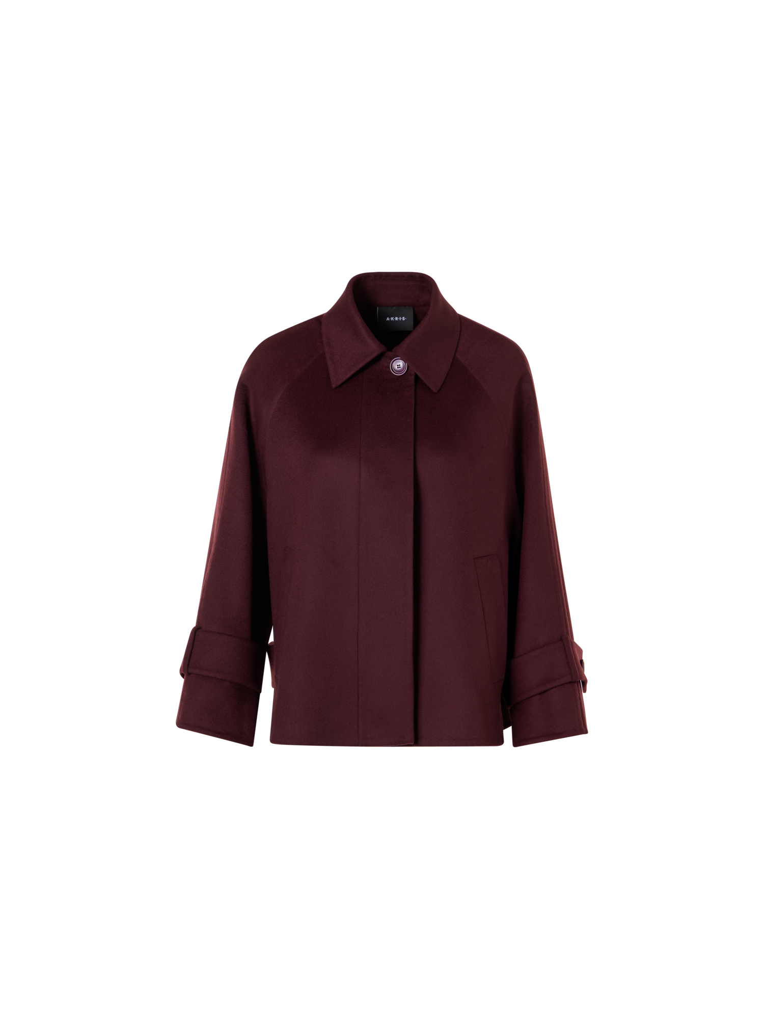 Designer Kurze A-Linien-Jacke aus Kaschmir-Double-Face - Rot
