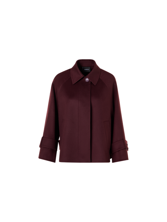 Designer Kurze A-Linien-Jacke aus Kaschmir-Double-Face - Rot