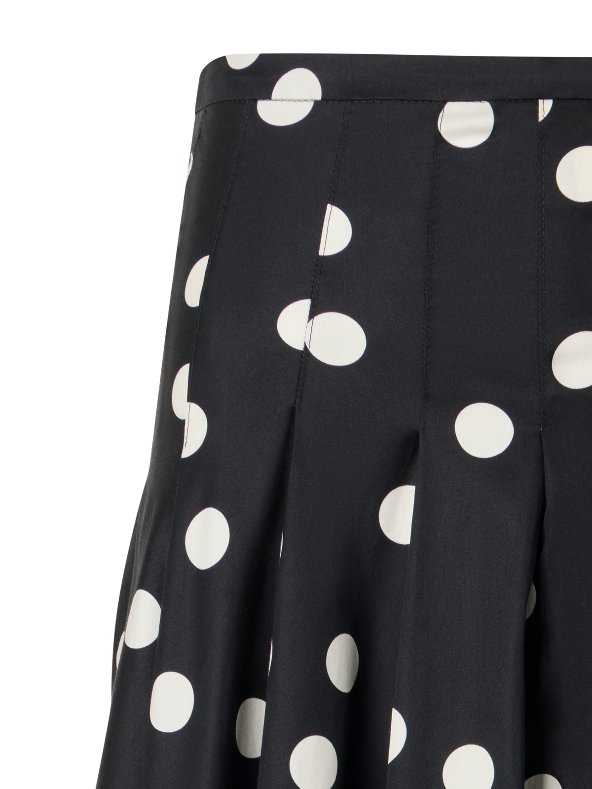 Designer Ausgestellter Midirock aus Baumollsatin - Schwarz